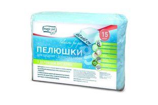Пеленки антибактериальные Magic Pet с древесным углем для собак и щенков 60 x 60 см, 15 шт 10001 фото