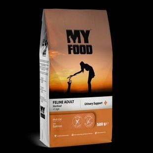 Сухий Корм Myfood Суперпреміум для дорослих стерилізованих котів з Лососем 0,5 кг 800974 фото