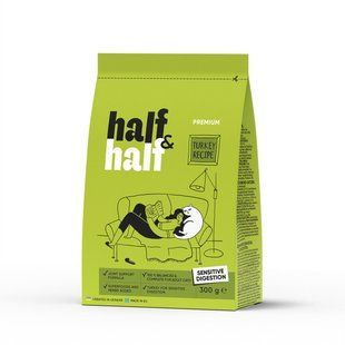 Сухой корм Half&Half для кошек с чувствительным пищеварением, с индейкой, 300 г 20949 фото