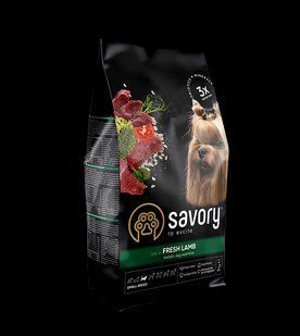 Сухой корм Savory 3 кг для собак малых пород со свежим мясом ягненка 30327 фото