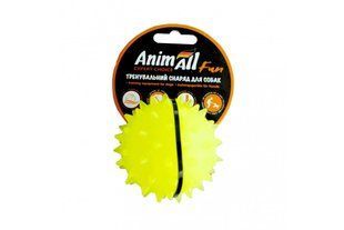 Игрушка AnimAll Fun мяч каштан для собак, 7 см, желтая 127752 фото