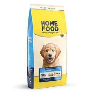 Сухой корм для щенков форель с овощами Home Food Puppy Medium/Maxi гипоаллергенный 10 кг 4820235021344 фото