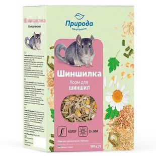 Корм Природа Шиншилка Колор + Ензим для шиншил та інших гризунів 500 г PR241077 фото