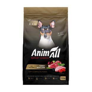 AnimAll Полнорационный сухой корм для собак малых пород со свежей индейкой и ягненком, 12 кг 178613 фото