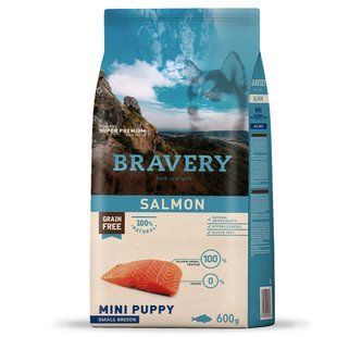 BRAVERY Salmon Mini Puppy ,сухий корм для цуценят дрібних порід,з лососем 600 гр 9221BRSALMM_600GR фото