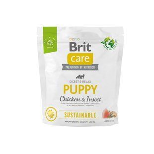 Сухой корм Brit Care Dog Sustainable Puppy для щенков, с курицей и насекомыми, 1 кг 172169 фото