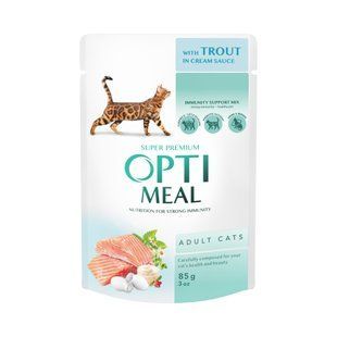 Optimeal консерви для котів з фореллю в кремовому соусі 85 г х 12 шт B2711802/П фото