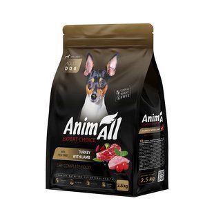 AnimAll Полнорационный сухой корм для собак малых пород со свежей индейкой и ягненком, 2,5 кг 178614 фото