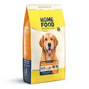 Сухой корм для взрослых собак индейка и лосось Home Food dog Adult Maxi здоровая кожа и блеск шерсти 10 кг 4820235020408 фото