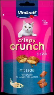 Ласощі для котів Vitakraft Crispy Crunch подушечки з лососем, 60 г 28815 фото