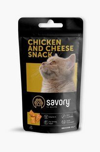 Хрумкі ласощі Savory Snack Подушечки для вибагливих котів, з куркою та сиром, 60 г 31461 фото