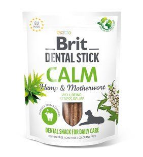 Снеки для собак Brit Dental Stick Calm заспокійливі, коноплі та пустирник, 7 шт, 251 г 112105 фото