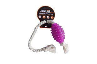 Игрушка для собак AnimAll Fun граната с канатом, фиолетовая, 8 см 113015 фото