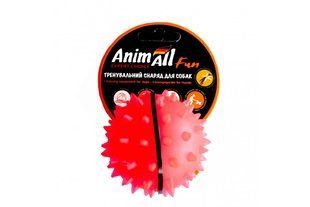 Игрушка AnimAll Fun мяч каштан для собак, 7 см, коралловая 127754 фото