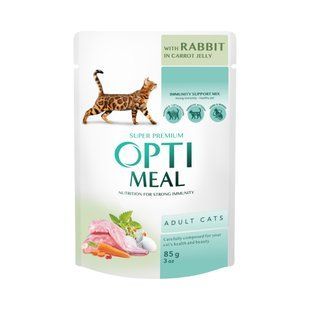 Optimeal консерви для котів з кроликом у морквяному желе 85 г х 12 шт B2711702/П фото