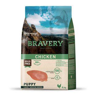 Bravery Chicken Puppy Large/Medium 12 кг корм для цуценят середніх та великих порід, з куркою 04PE012000.0011.0036 фото