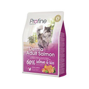 Profine Cat Derma 2 кг сухий корм для довгошерстих котів, з лососем 170572/7763 фото