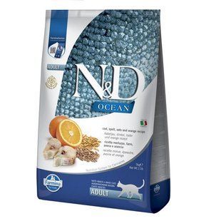 Фармина N&D Low Grain Ocean 10 кг сухой корм для котов с треской и апельсином 160738 фото