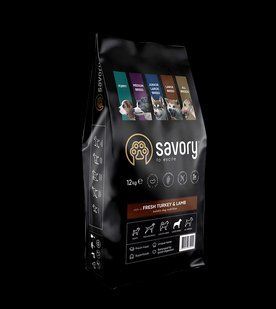 Сухой корм Savory 12 кг для собак крупных пород со свежим мясом индейки и ягненка 30242 фото