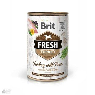Консерва Brit Frech Turkey / Peas 400г для дорослих собак всіх порід індичка, горошок 100157/3879 фото