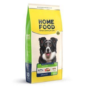 Home Food dog Adult Medium/Maxi 10 кг Сухой корм для взрослых собак, активных и юниоров, ягненка с рисом 4820235020453 фото