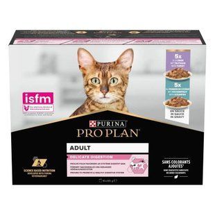 Мультипак Pro Plan Delicate 85г х 10 шт для котів з чутливим травленням, індичка та океанічна риба 12575525 фото