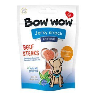 Лакомство для собак "Bow wow" снеки из говядины в виде стейков, 80 гр (15 шт в кор) BW542 фото