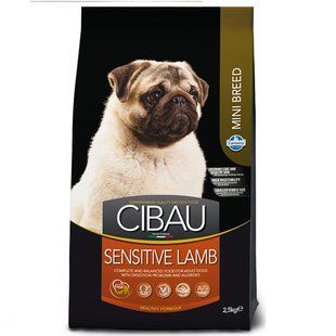 Фармина сухой корм CIBAU SENSITIVE ADULT MINI с чувствительным пищеварением с ягненком 2,5 кг 161024 фото