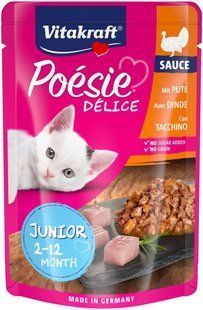 Вологий корм для кошенят Vitakraft Po&eacute;sie D&eacute;lice pouch індичка в соусі, 85 г 35291 фото