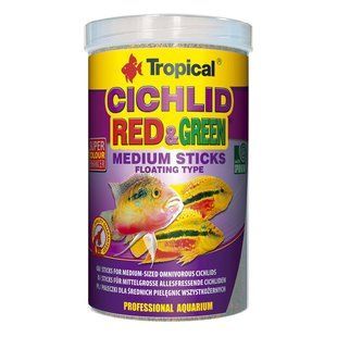 Сухой корм для аквариумных рыб Tropical в палочках &laquo;Cichlid Red & Green Medium Sticks&raquo; 1 л (для всех цихлид) 63726 фото