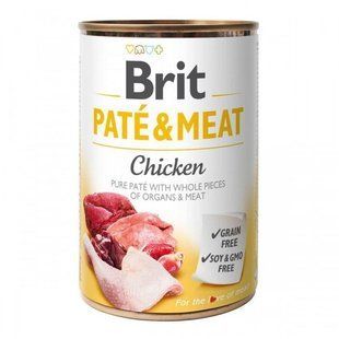 Влажный корм Brit Pat&eacute; & Meat dog k 400 г для собак паштет с курицей 100859/100073/0281 фото