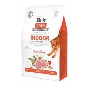 Сухой корм Brit Care Cat GF Indoor Anti-stress для кошек, постоянно живущих в помещении, курица, 400 г 171303 фото