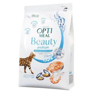 Сухой корм Optimeal Beauty Podium для кошек, уход за шерстью и зубами, на основе морепродуктов, 1.5 кг B1802201 фото