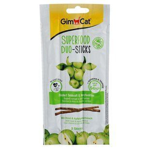 Ласощі GimCat Superfood Duo-Sticks для котів, яловичина та яблука, 3 шт G-420950/420561 фото