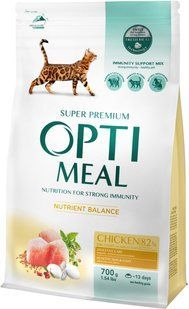 Сухий корм Optimeal для дорослих котів, з куркою, 700 г B1811202 фото
