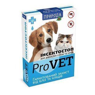 Краплі на холку для кішок і собак Природа ProVET Інсектостоп від 4 до 10 кг 1 уп (6 шт) від зовнішніх паразитів PR020026 _1уп.(6пип.) фото