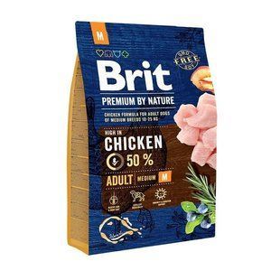 Сухой корм Brit Premium Adult M&nbsp;3 кг сухой корм для собак средних пород с курицей 170816/6352 фото