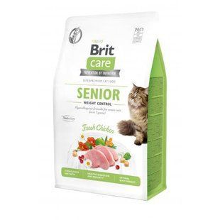Сухой корм Brit Care Cat GF Senior Weight Control для пожилых кошек с избыточным весом, курица, 400 г 171315 фото