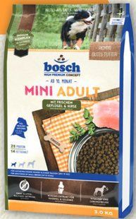 Bosch Mini Adult Poultry&Millet 3 кг сухой корм для собак маленьких пород, птица, просо 5206003 фото