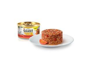 Консерви для котів Gourmet Gold 85г х 12 шт биточки з яловичиною та томатом 12531103/П фото
