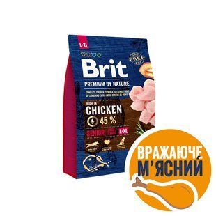 Сухой корм Brit Premium Dog Senior L+XL для стареющих собак больших пород, с курицей, 3 кг 170828/6475 фото