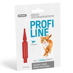Краплі на холку Профілайн 4кг-8кг 1 піпетка * 1 мл для кішок інсектоакарицид PR243112 фото