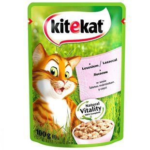 Вологий корм Kitekat для котів, з лососем в соусі, 28*85г 453704 фото