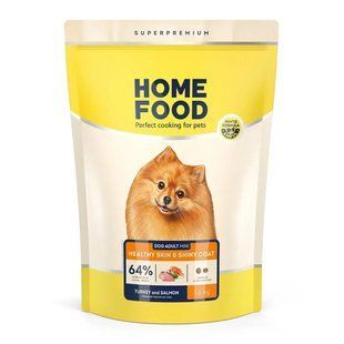 Сухой корм для взрослых собак индейка и лосось Home Food dog Adult Mini здоровая кожа и блеск шерсти 1.6 кг 4820235020361 фото