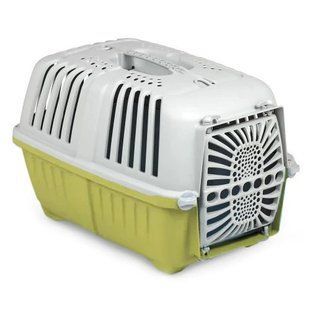 MPS Pratico 1 контейнер для транспортировки животных до 12 кг, 33x31,5x48 см, с пластиковой дверцей, зеленый 52919 фото