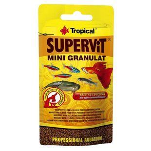 Сухий корм для акваріумних риб Tropical в гранулах &laquo;Supervit Mini Granulat&raquo; 10 г (для всіх акваріумних риб) 61421 фото