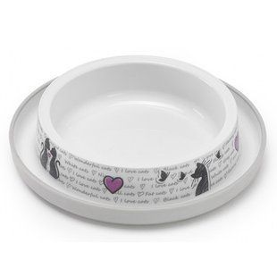 Moderna Trendy Dinner Cats in Love миска для кішок, захист від мурашок, пластик, світло-сірий 0.21 15,7x15,7x3,4 см H130027CL фото