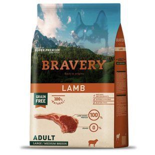 Bravery Lamb Large/Medium Adult 4 кг корм для дорослих собак середніх та великих порід із ягням 2253BRLAMBADULL_4KG фото