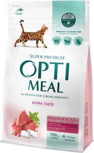 Сухий корм Optimeal для дорослих котів, з телятиною, 700 г B1810502 фото