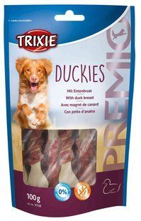 Лакомство Trixie Premio Duckies для собак, кальциевые косточки с уткой, 100 г 31538 фото